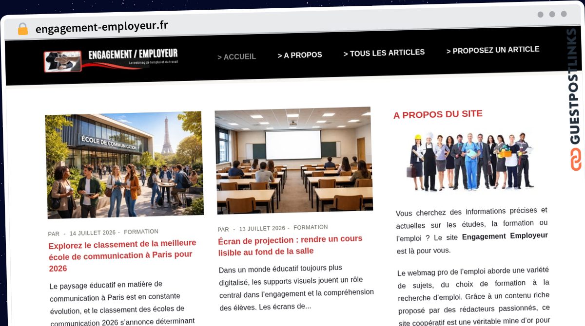 Publish Guest Post on engagement-employeur.fr