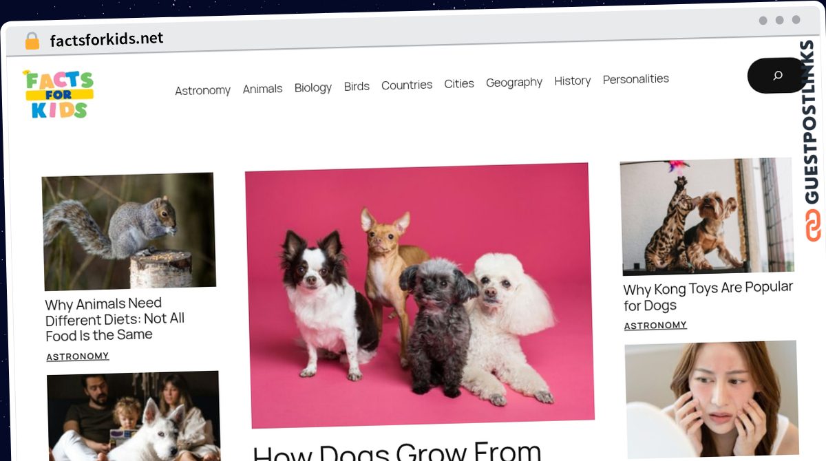 Publish Guest Post on factsforkids.net