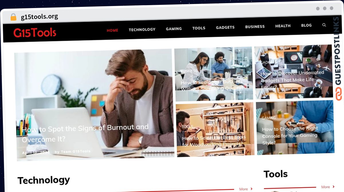 Publish Guest Post on g15tools.org