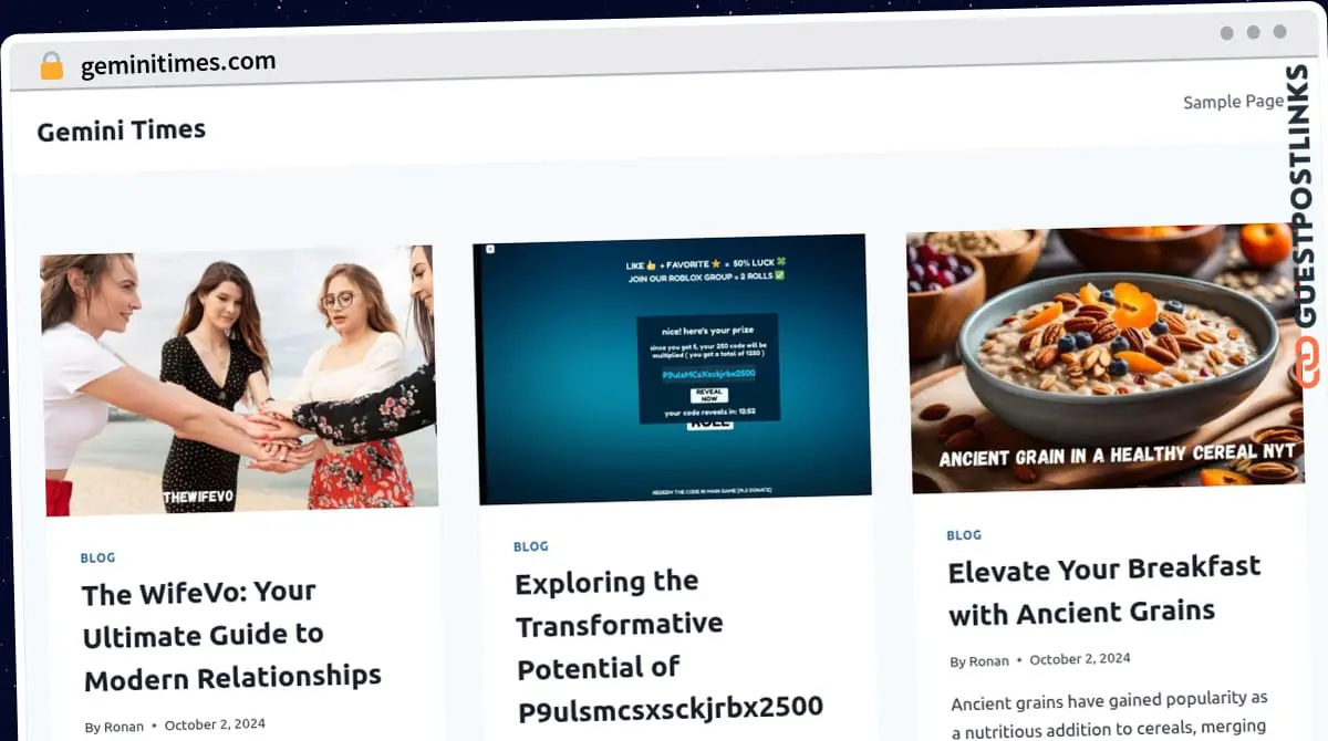 Publish Guest Post on geminitimes.com