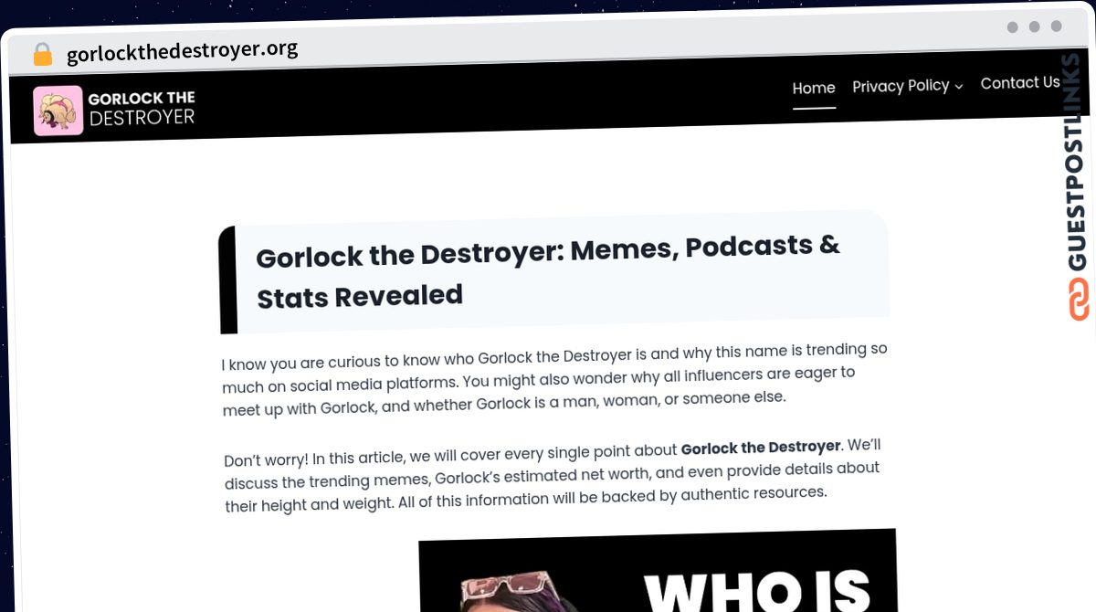 Publish Guest Post on gorlockthedestroyer.org