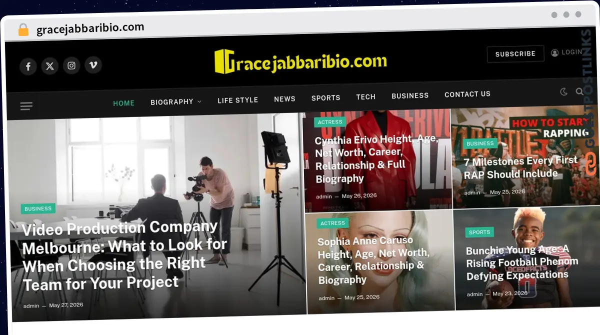 Publish Guest Post on gracejabbaribio.com