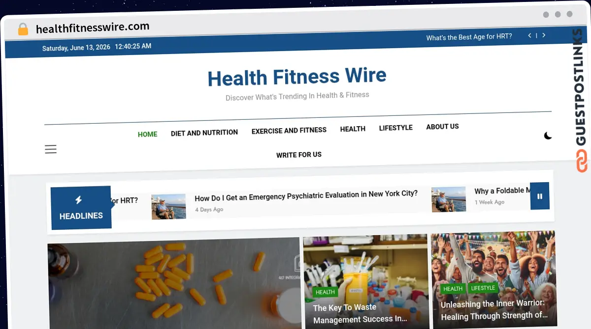 Publish Guest Post on healthfitnesswire.com