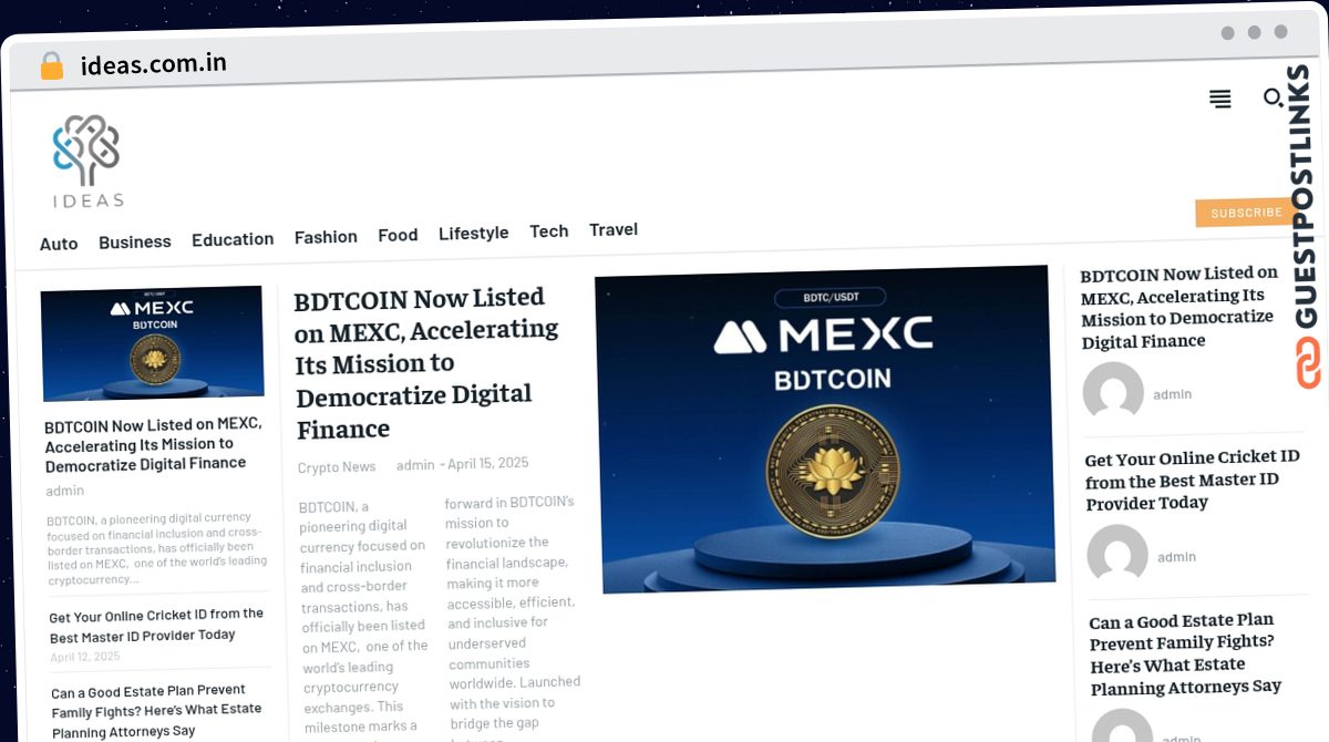 Publish Guest Post on ideas.com.in