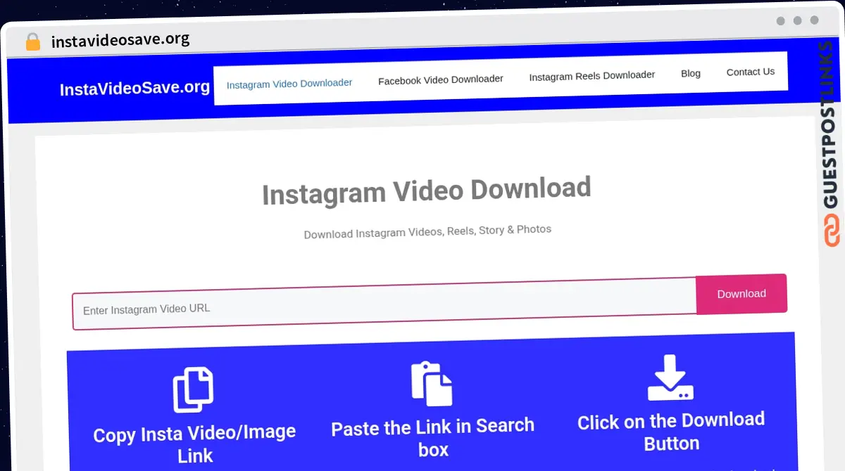 Publish Guest Post on instavideosave.org