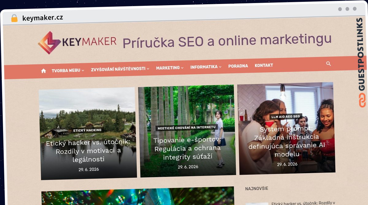 Publish Guest Post on keymaker.cz