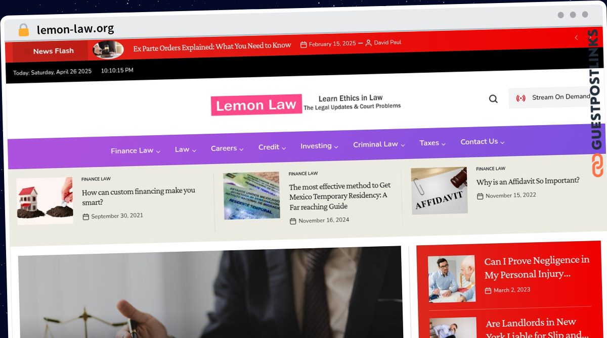 Publish Guest Post on lemon-law.org