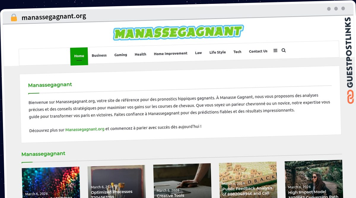 Publish Guest Post on manassegagnant.org