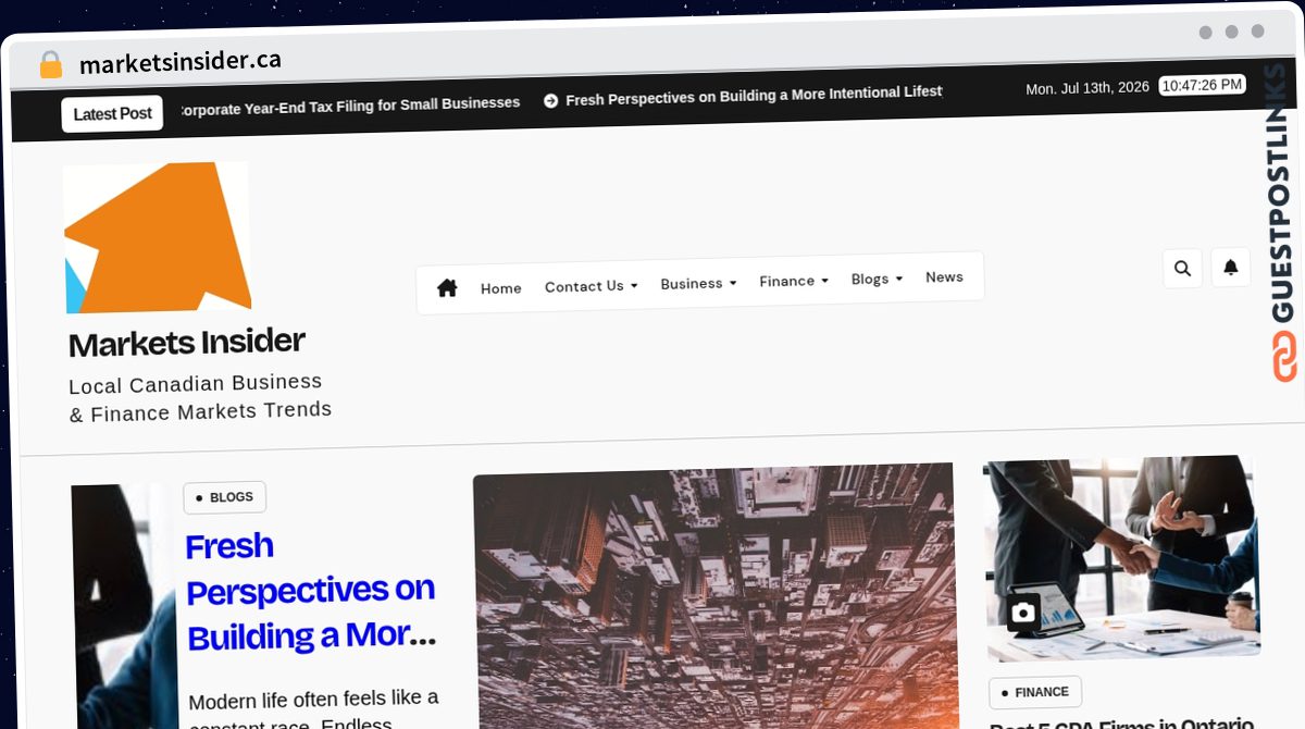 Publish Guest Post on marketsinsider.ca