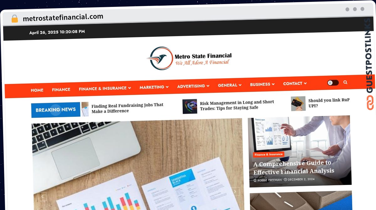 Publish Guest Post on metrostatefinancial.com