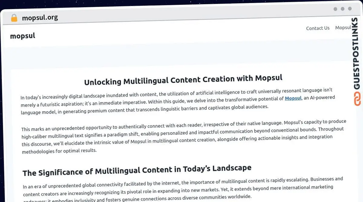 Publish Guest Post on mopsul.org