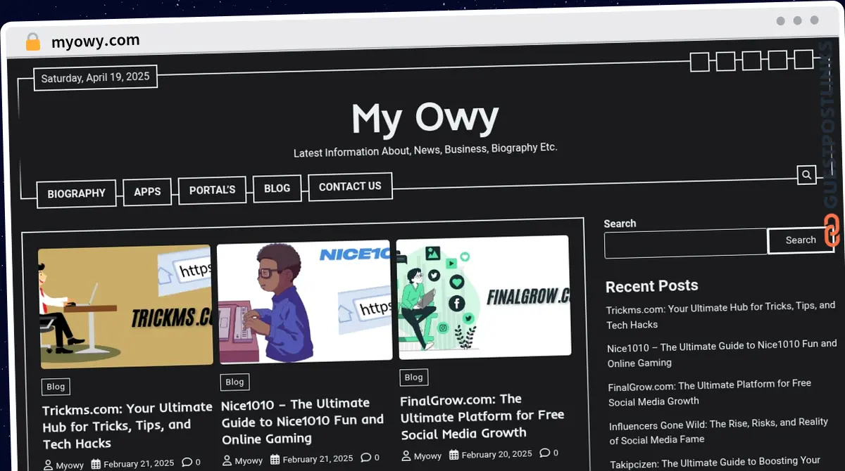 Publish Guest Post on myowy.com