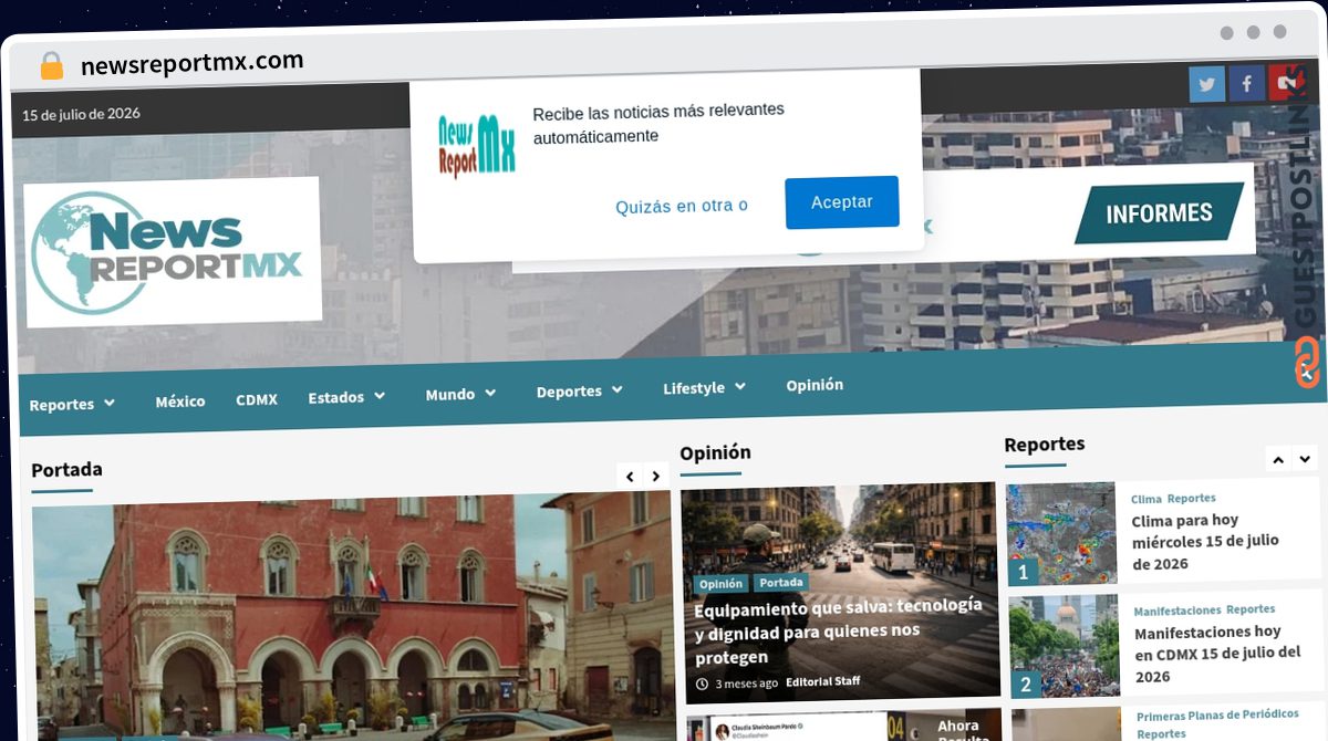 Publish Guest Post on newsreportmx.com