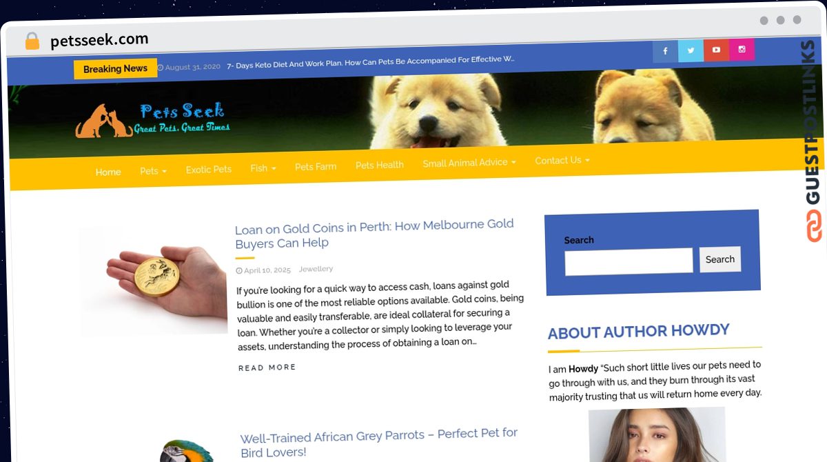 Publish Guest Post on petsseek.com