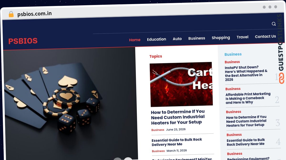 Publish Guest Post on psbios.com.in