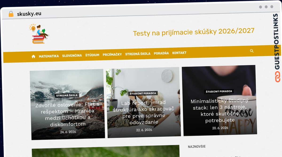 Publish Guest Post on skusky.eu