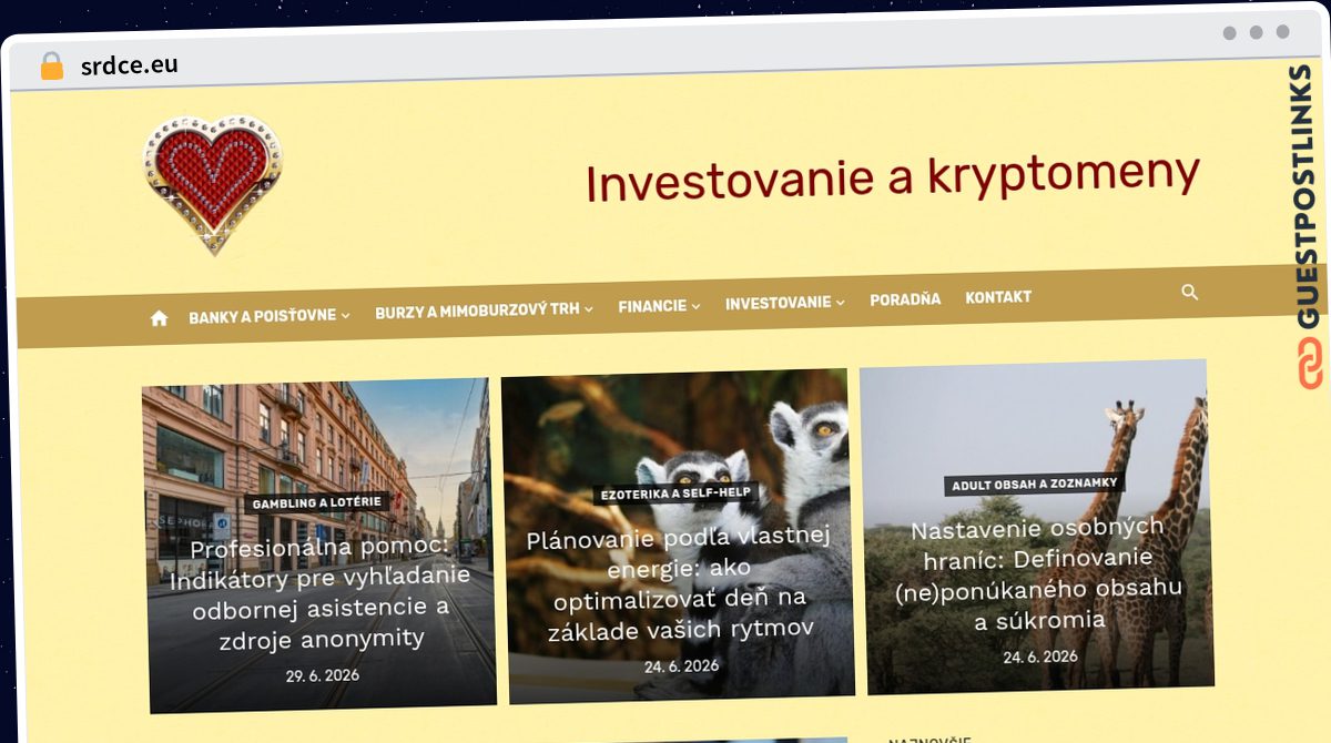 Publish Guest Post on srdce.eu