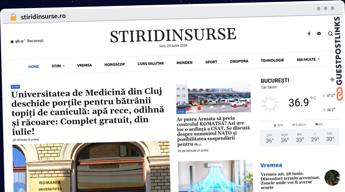 Publish Guest Post on stiridinsurse.ro