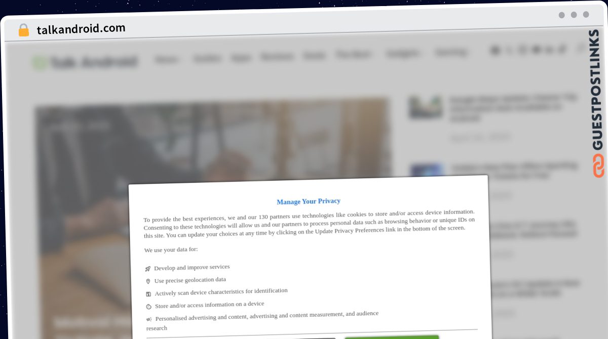 Publish Guest Post on talkandroid.com
