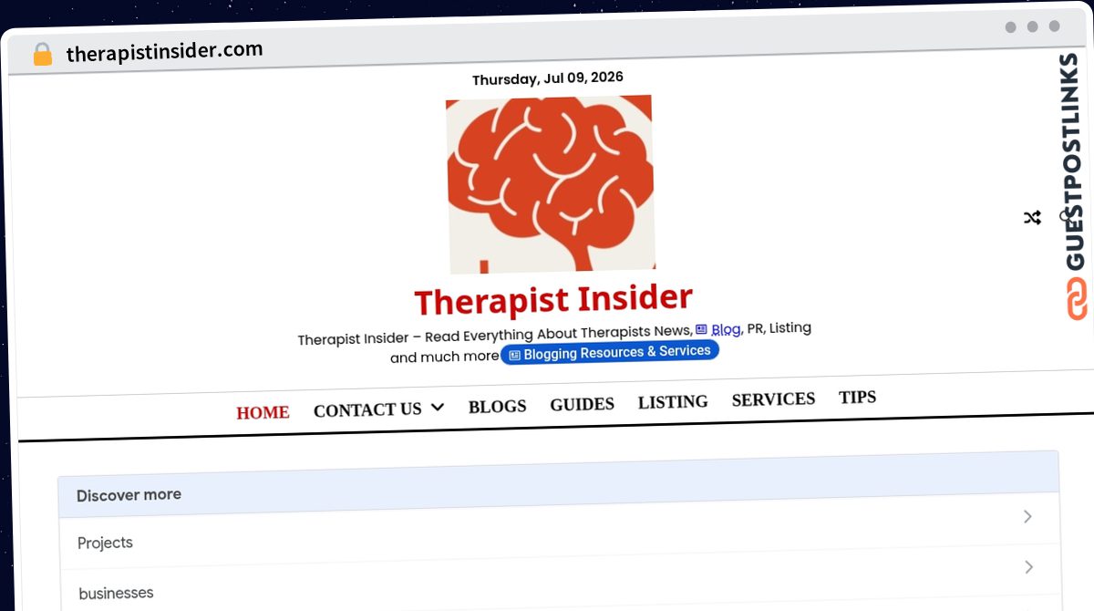 Publish Guest Post on therapistinsider.com