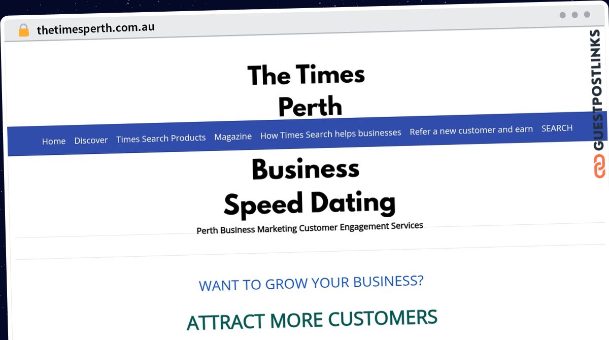 Publish Guest Post on thetimesperth.com.au