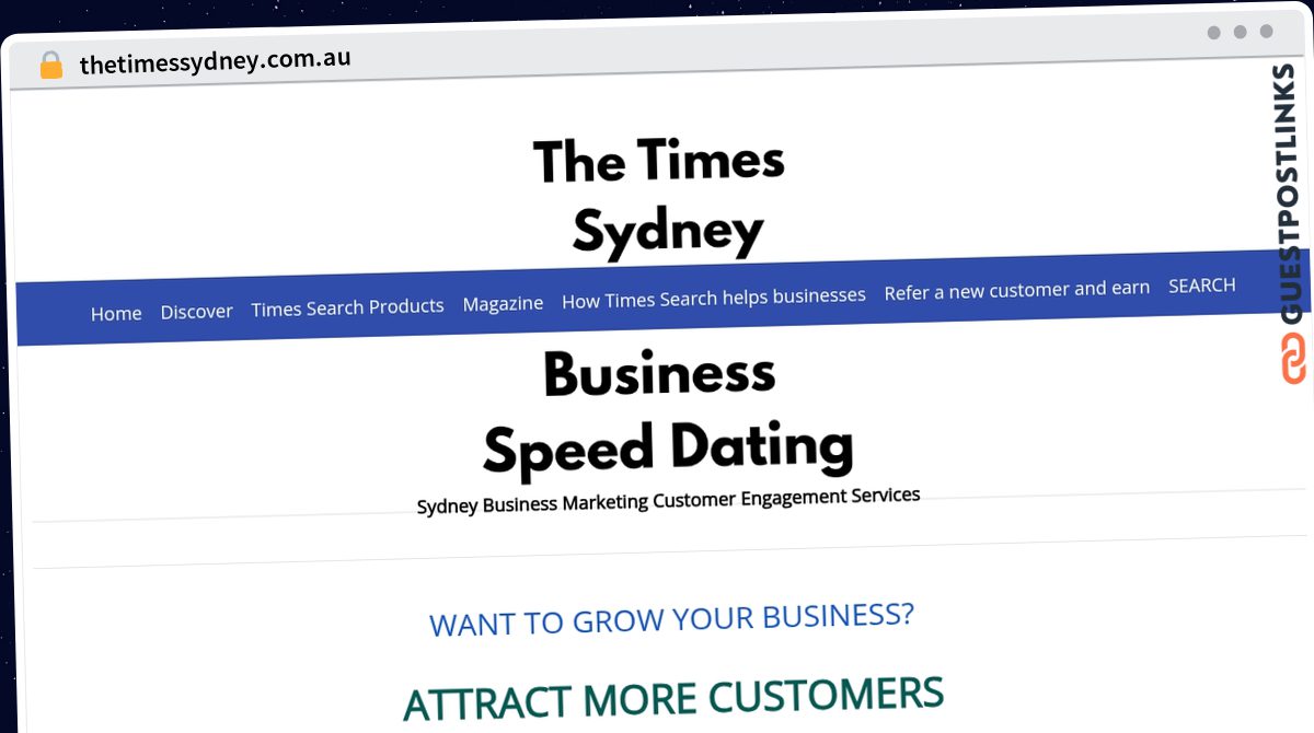Publish Guest Post on thetimessydney.com.au