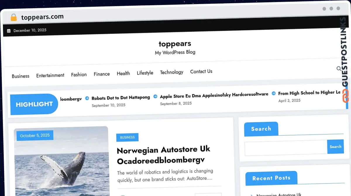 Publish Guest Post on toppears.com