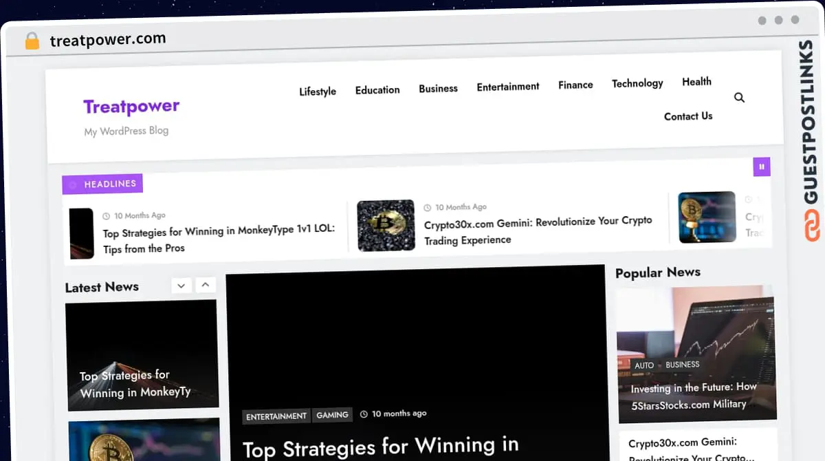 Publish Guest Post on treatpower.com