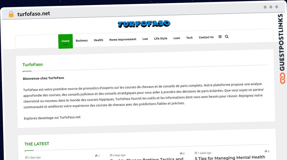 Publish Guest Post on turfofaso.net