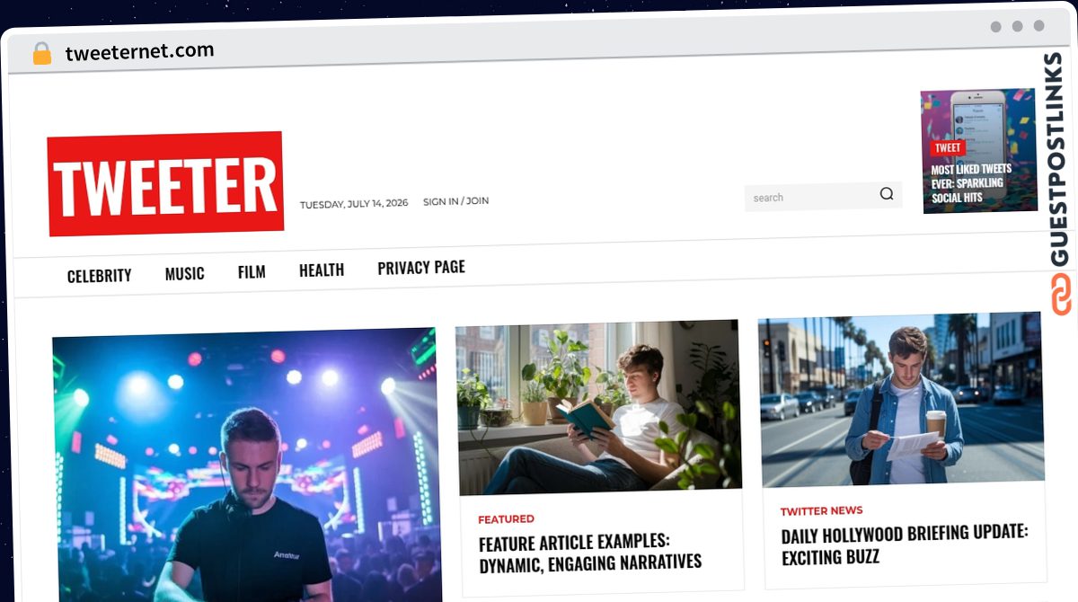 Publish Guest Post on tweeternet.com