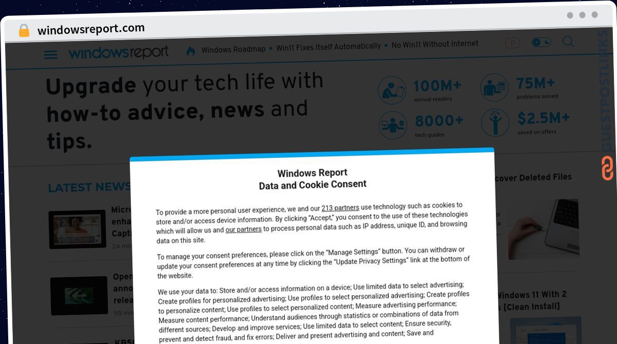 Publish Guest Post on windowsreport.com