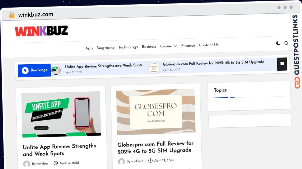 Publish Guest Post on winkbuz.com