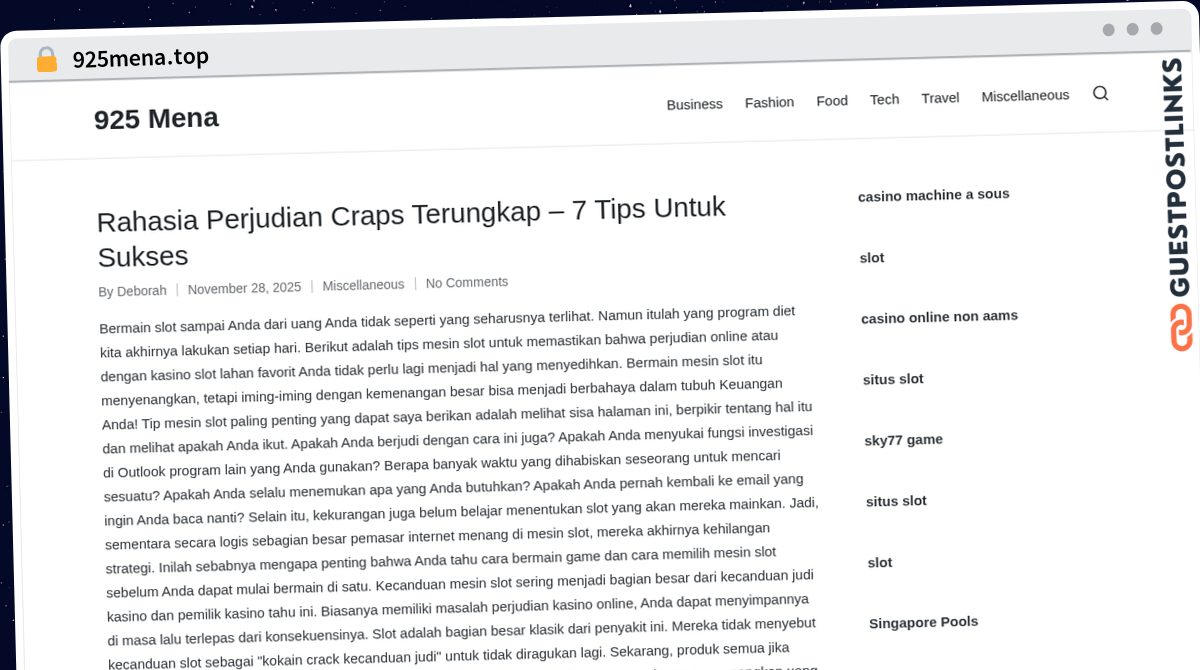 Publish Guest Post on 925mena.top