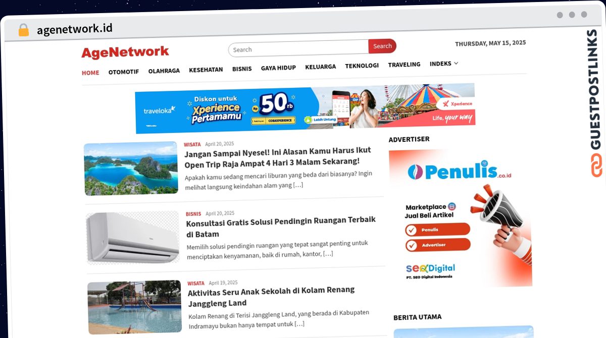 Publish Guest Post on agenetwork.id