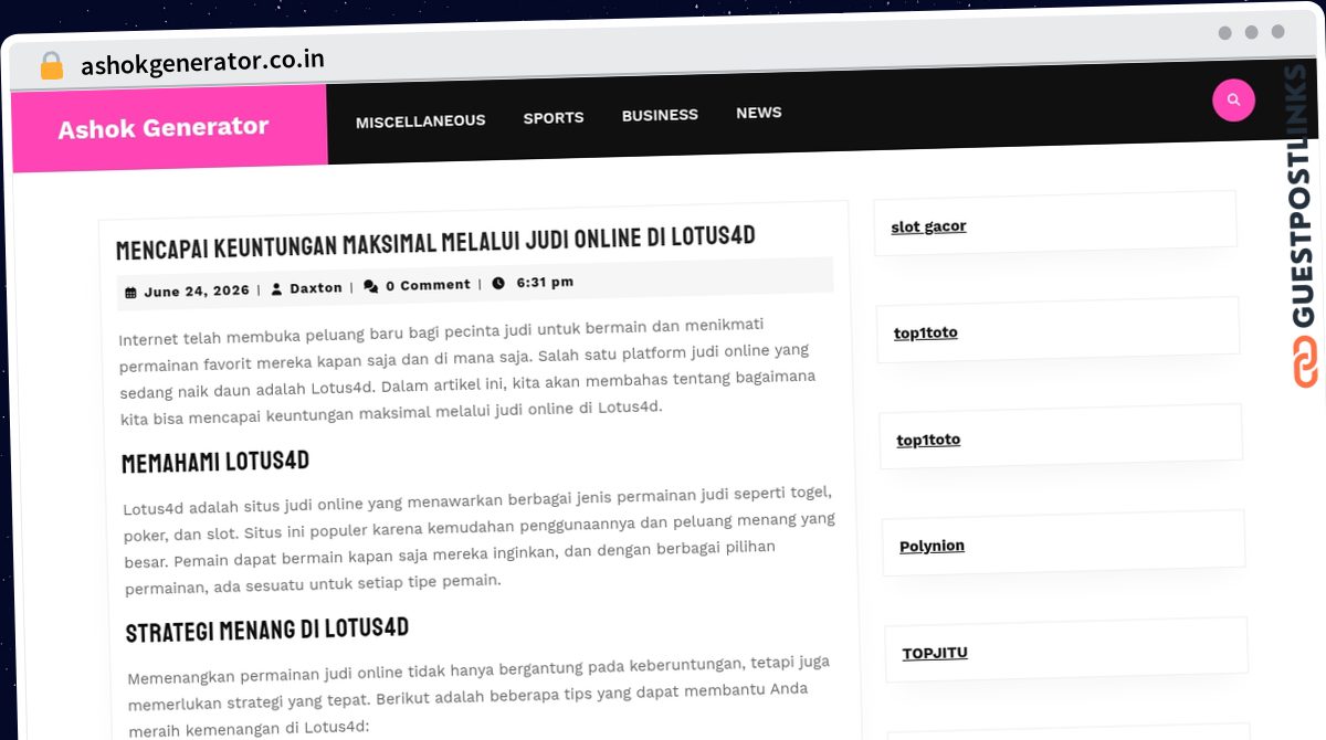 Publish Guest Post on ashokgenerator.co.in