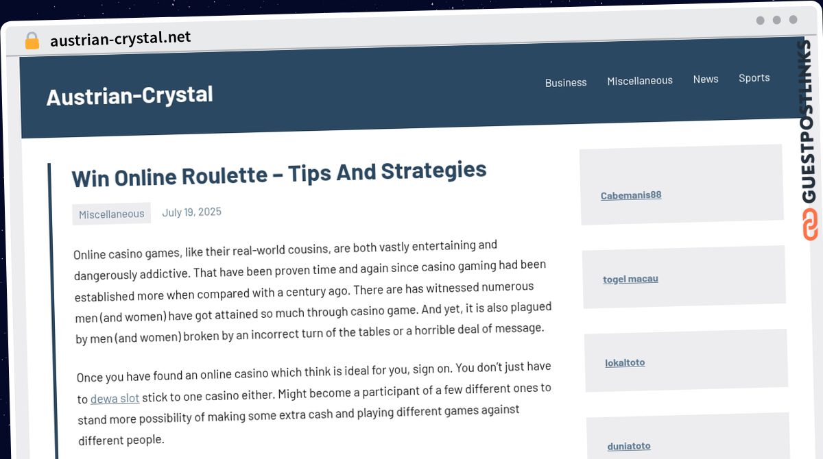 Publish Guest Post on austrian-crystal.net