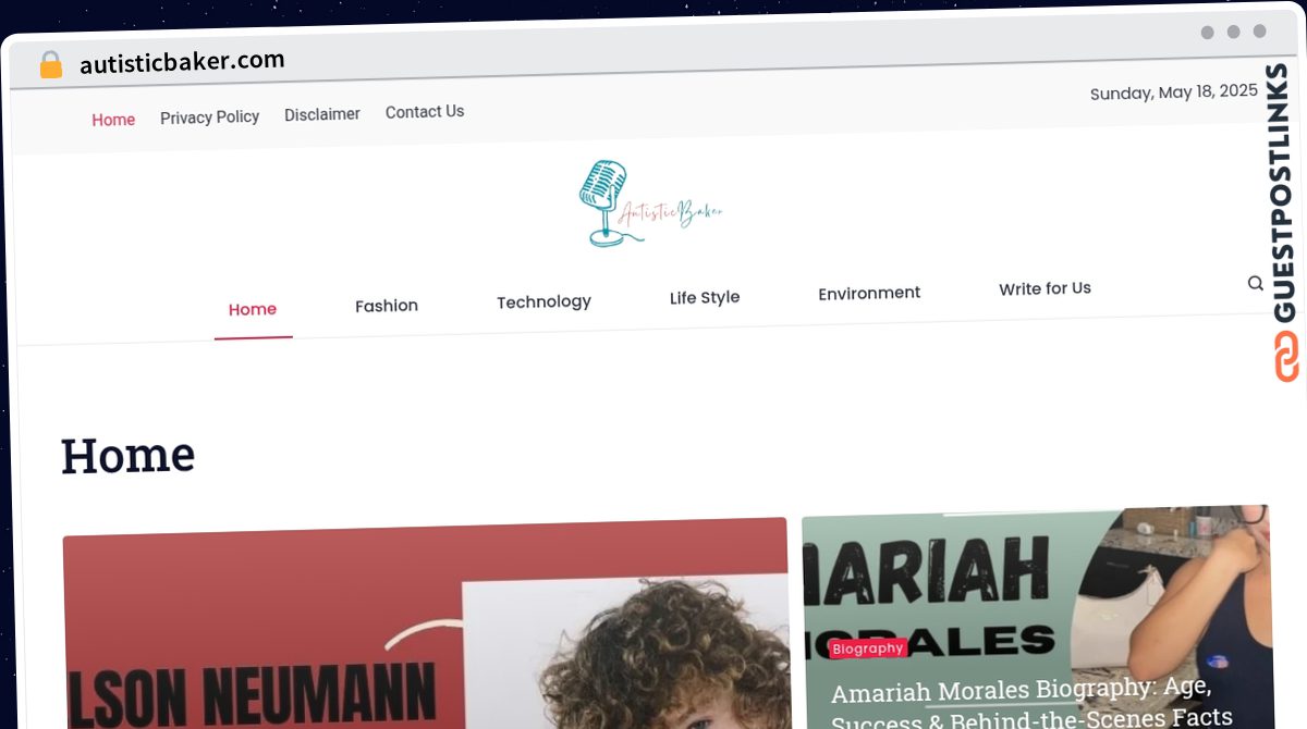 Publish Guest Post on autisticbaker.com