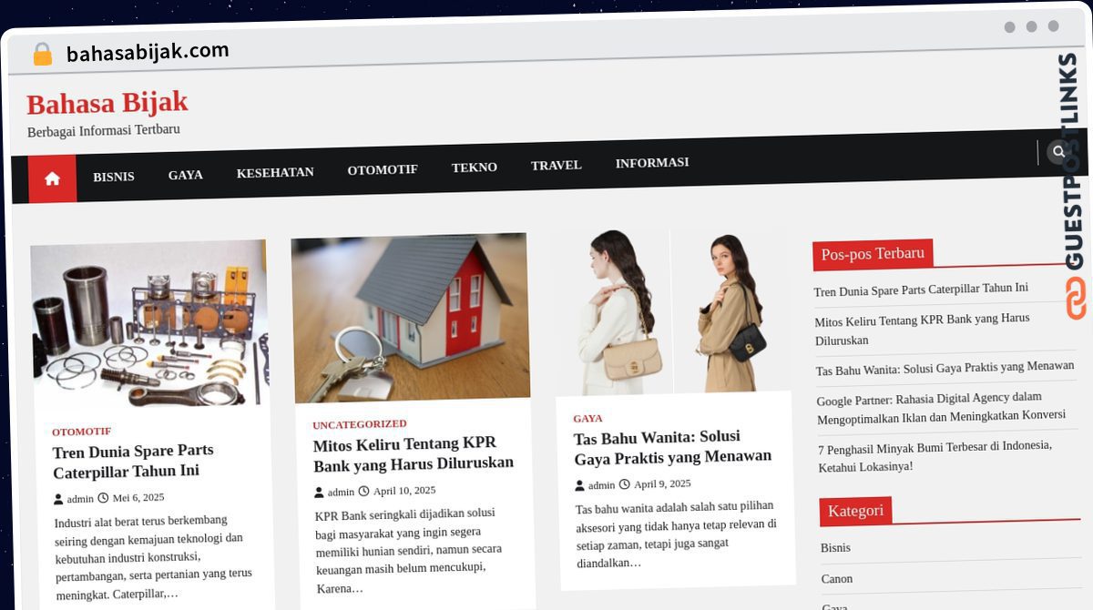 Publish Guest Post on bahasabijak.com