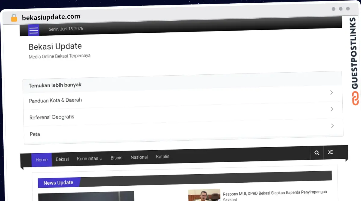 Publish Guest Post on bekasiupdate.com