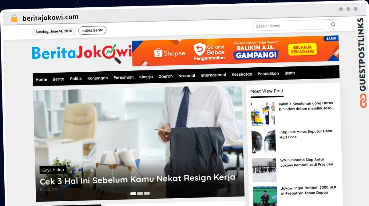 Publish Guest Post on beritajokowi.com