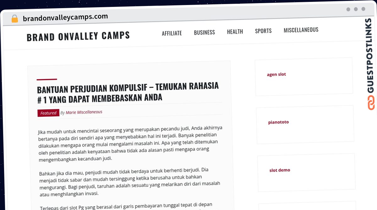 Publish Guest Post on brandonvalleycamps.com