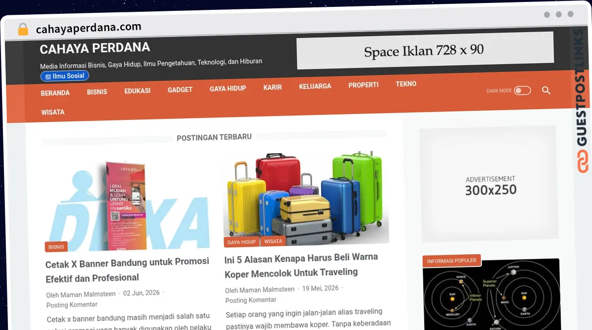 Publish Guest Post on cahayaperdana.com