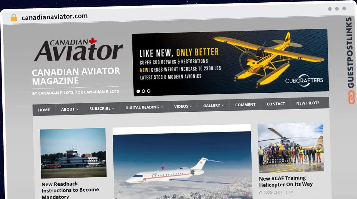 Publish Guest Post on canadianaviator.com