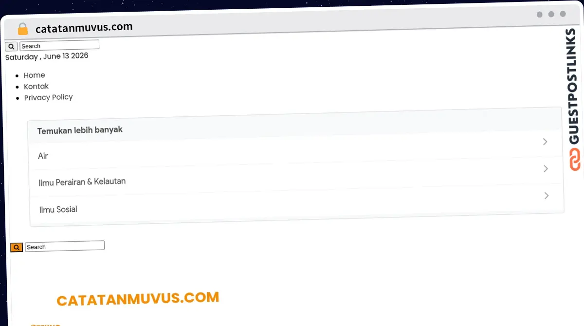 Publish Guest Post on catatanmuvus.com