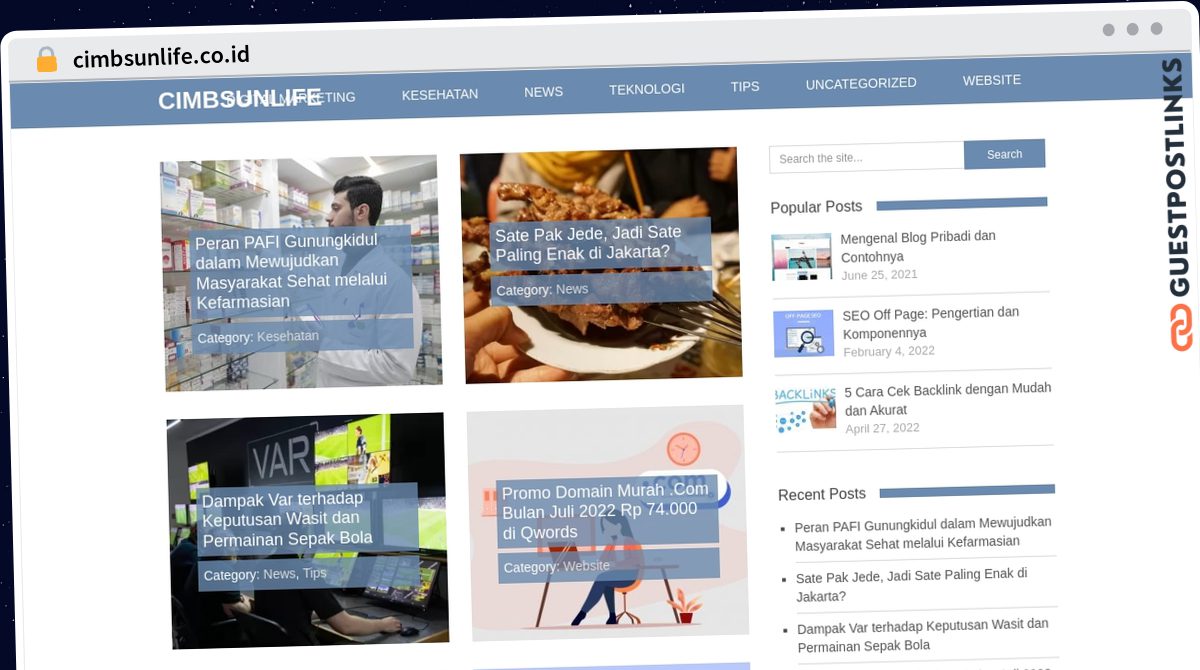 Publish Guest Post on cimbsunlife.co.id