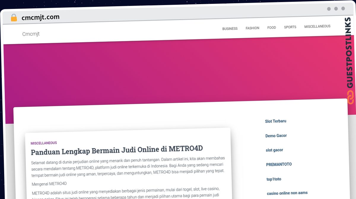Publish Guest Post on cmcmjt.com
