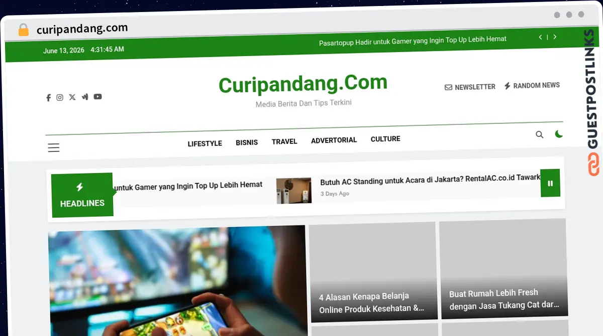 Publish Guest Post on curipandang.com