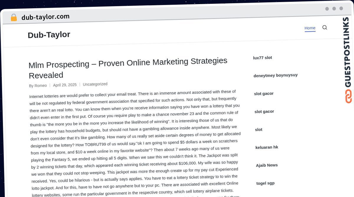 Publish Guest Post on dub-taylor.com