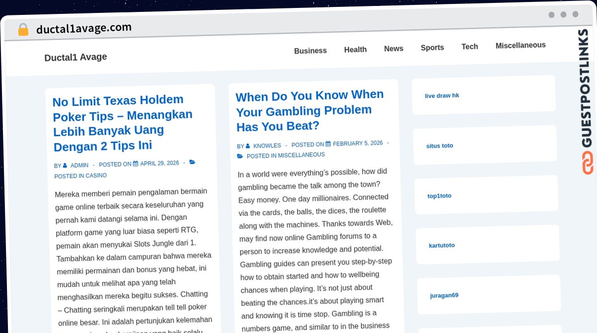 Publish Guest Post on ductal1avage.com