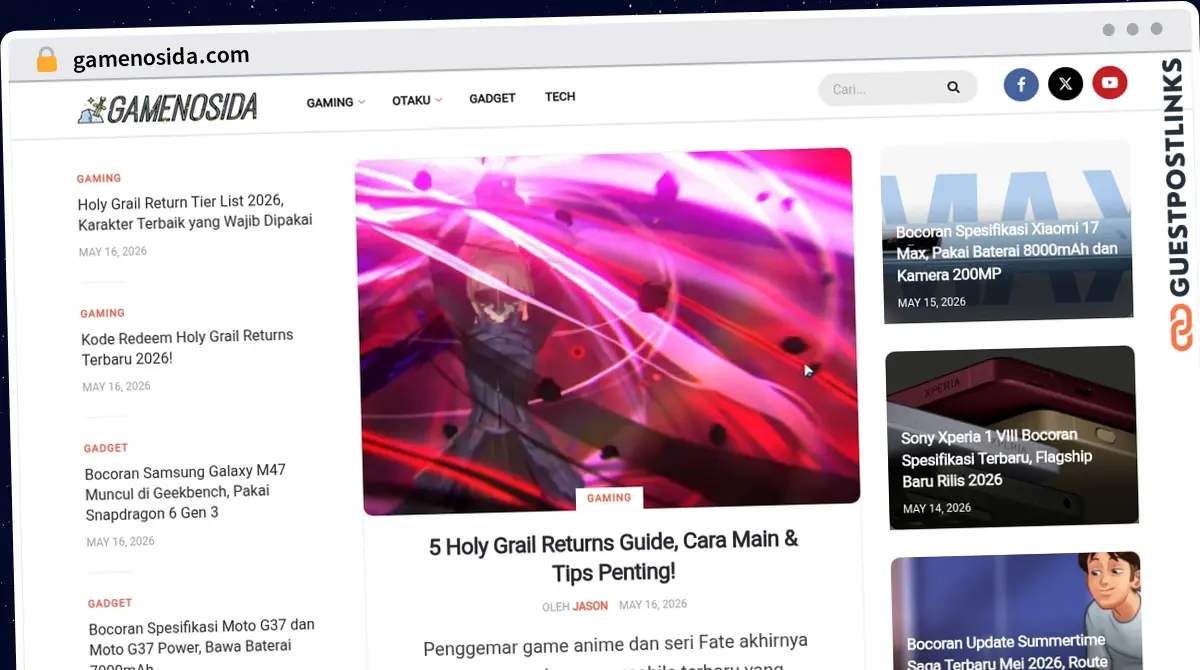 Publish Guest Post on gamenosida.com